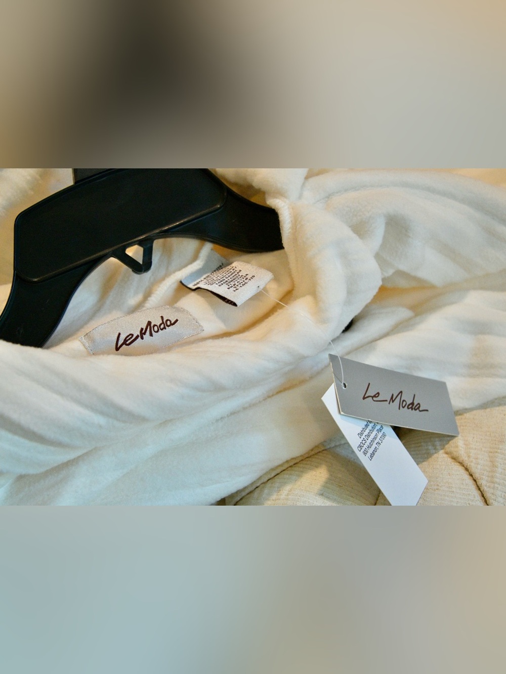 Moda White Ribbed Button-Accent Poncho Sweater - Picture 3 of 3